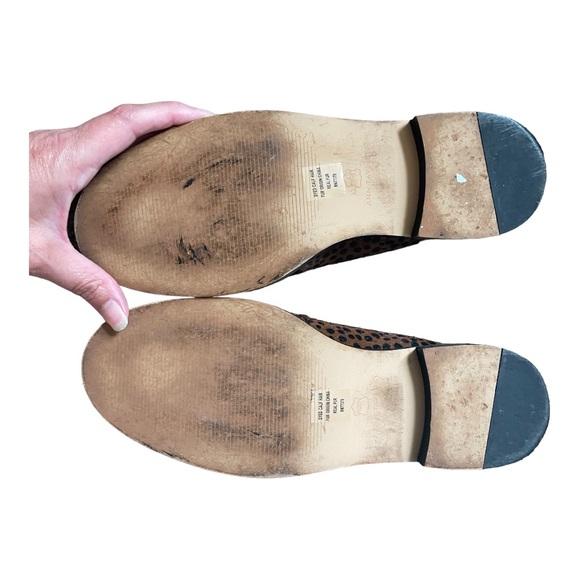 ANN TAYLOR Haircalf Leopard Print Penny Loafers Leather Slip On Size 9 - Picture 9 of 11